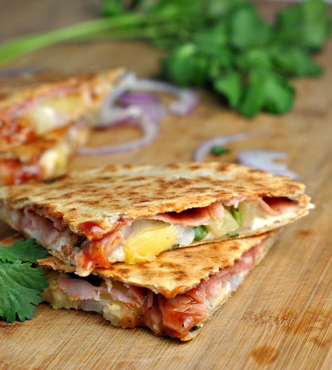 HAWAIIAN PIZZA QUESADILLAS