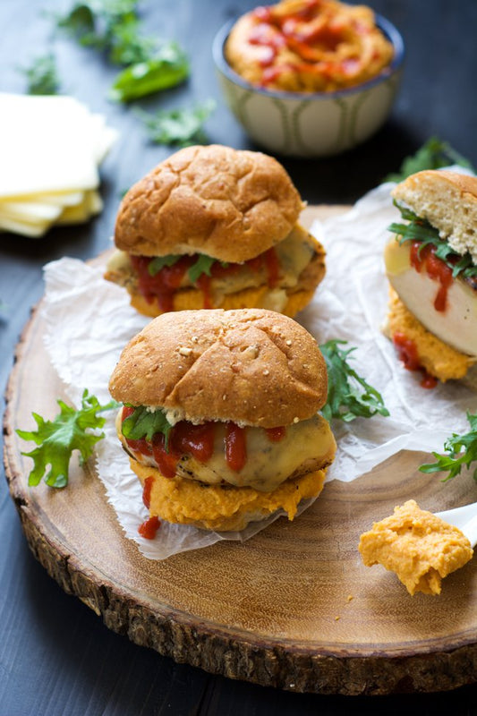 Honey Sriracha Hummus Chicken Sandwiches