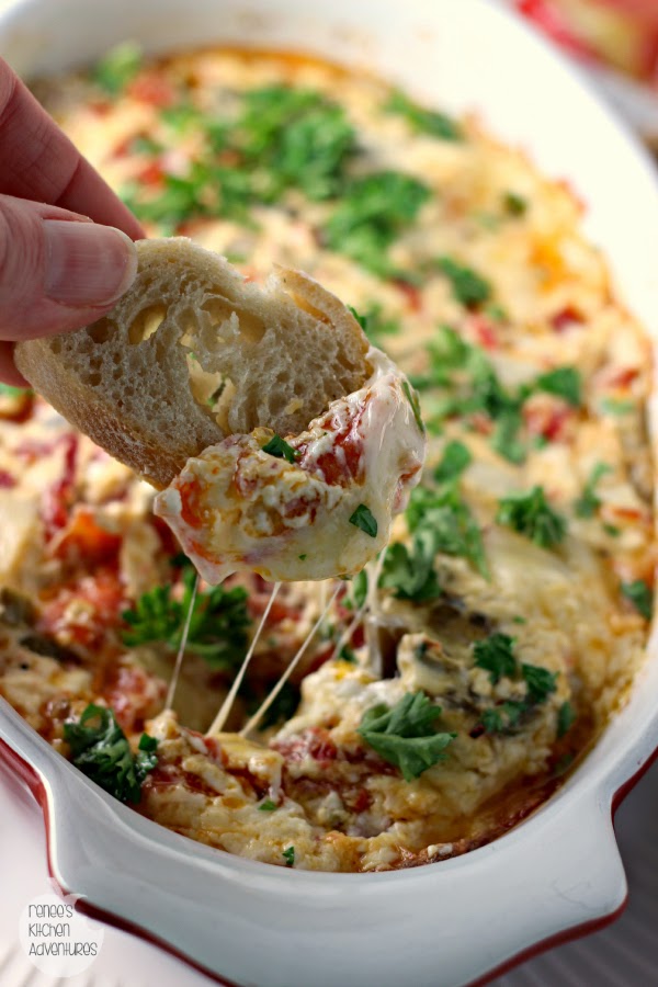Hot Pepperoni Muffuletta Dip