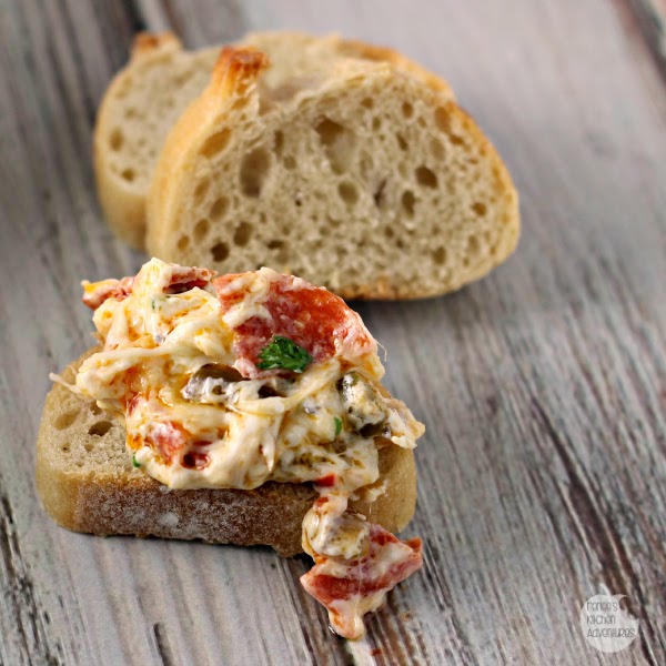 Hot Pepperoni Muffuletta Dip