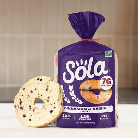 SOLA Low Carb Bagels – Cinnamon & Raisin
