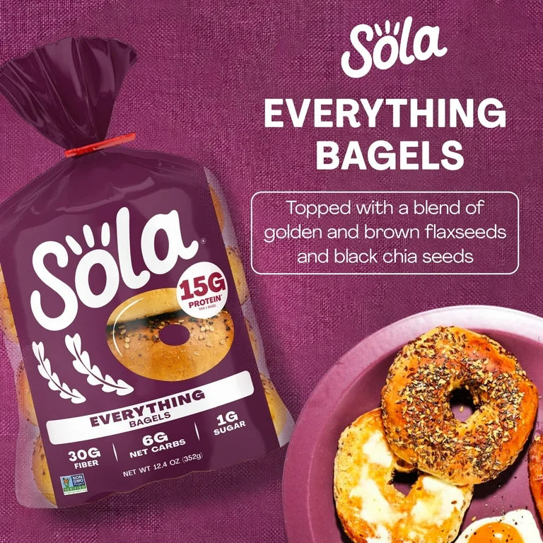 SOLA Low Carb Bagels – Everything