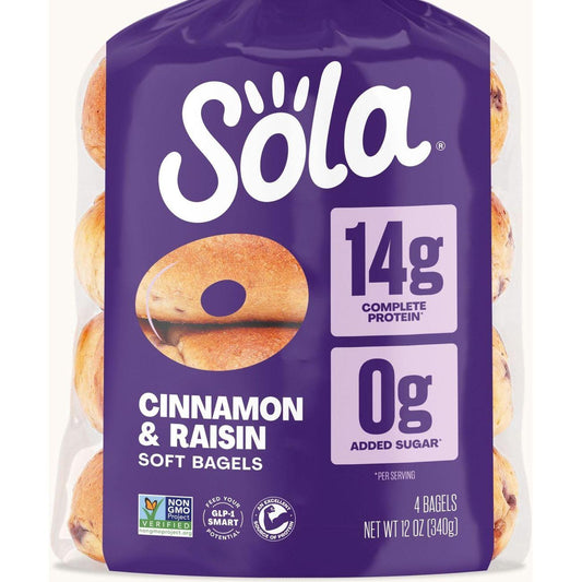 SOLA Low Carb Bagels – Cinnamon & Raisin