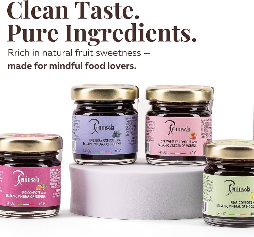 Balsamic Compote Pack of 4 – Italian Gourmet Fruit Spread