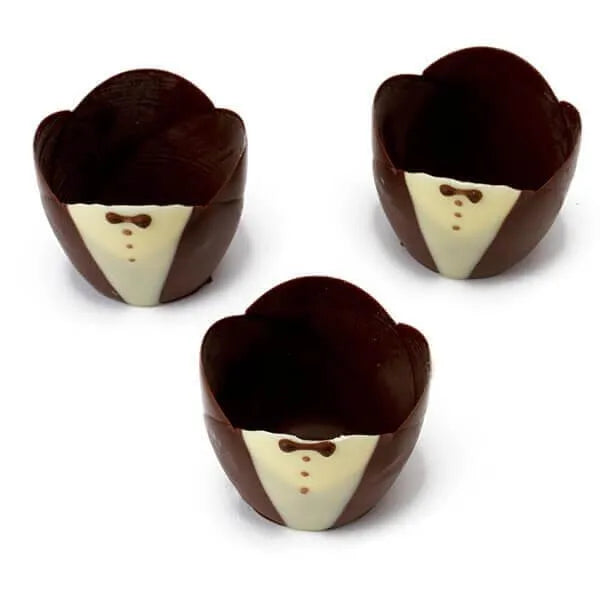 Mini Tuxedo Tulip Dark / White Chocolate Cups, includes 6