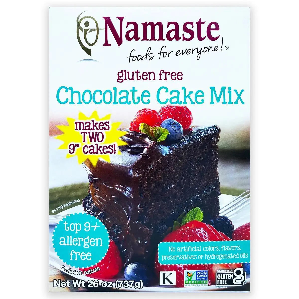 Namaste Foods Gluten-Free Chocolate Cake Mix - Allergen-Free • Vegan • Non-GMO • 26 oz – Pack of 6