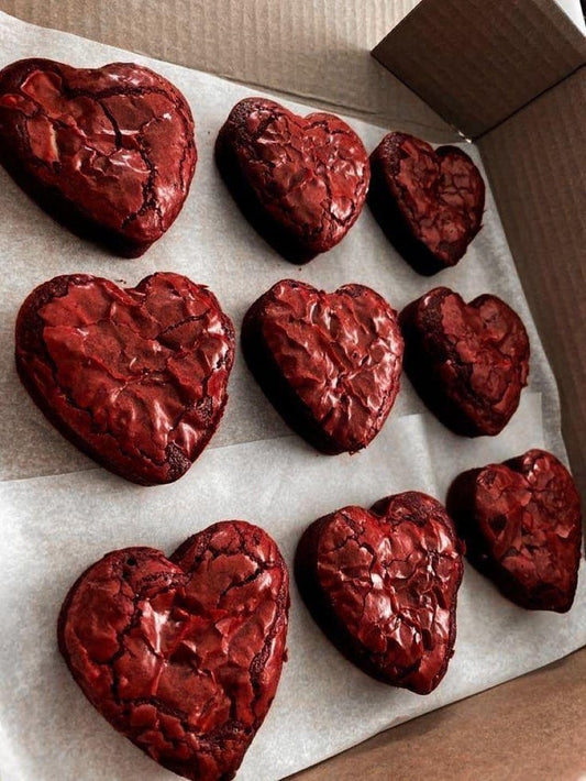 Heart Shaped Red Velvet Brownies- 1 Dozen