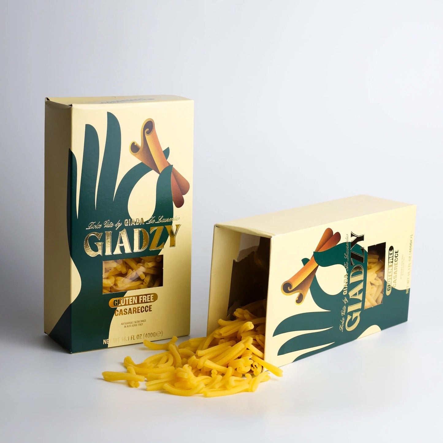 Giadzy by Giada De Laurentiis Gluten Free Variety Pasta - includes Caserecce, Taccole & Mezzi Rigatoni- Made in Italy, Artisanal, Clean Ingredients - Non GMO - Pack of 3