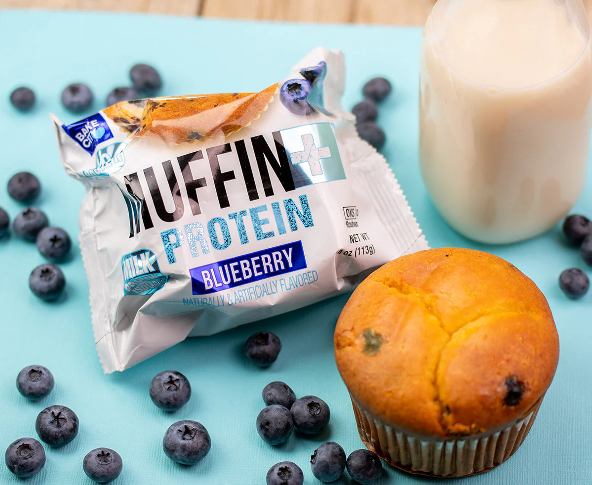 Bake City Blueberry Muffin Plus Protein | 16g Protein in Each Protein Muffin | 4 oz - Pack of 12