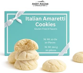 Andy Anand Gourmet Italian Amaretti Cookies | 40 Assorted Pieces, Chocolate, Peach, Orange, Made in Italy, Gluten-Free