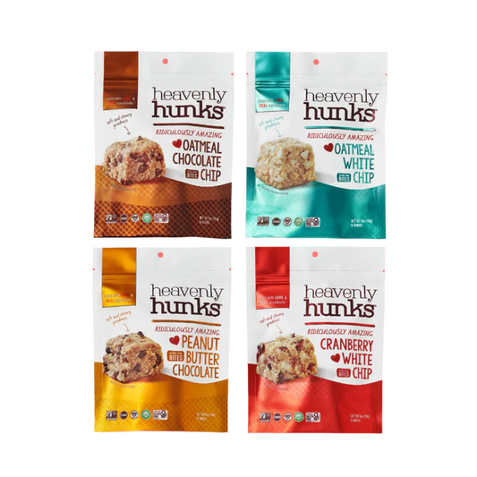 Heavenly Hunks Variety - Oatmeal Chocolate Chip, Peanut Butter Chocolate, Cranberry White Chip & Oatmeal White Chip Cookies - Pack of 4