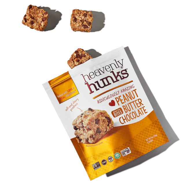 Heavenly Hunks Variety Oatmeal Chocolate Chip, Peanut Butter Chocolate & Brownie Bites - Pack of 6