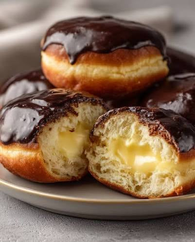 Paczki Custard Filled with Chocolate Donuts - 1 Dozen