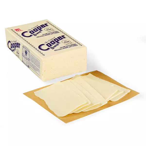 Cooper® Cheese CV Sharp White American Cheese 5 lb - 6/Case