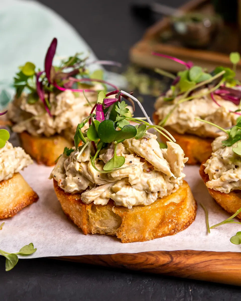 Tarragon Pecan Chicken Salad on Brioche Crostini - 48/Case