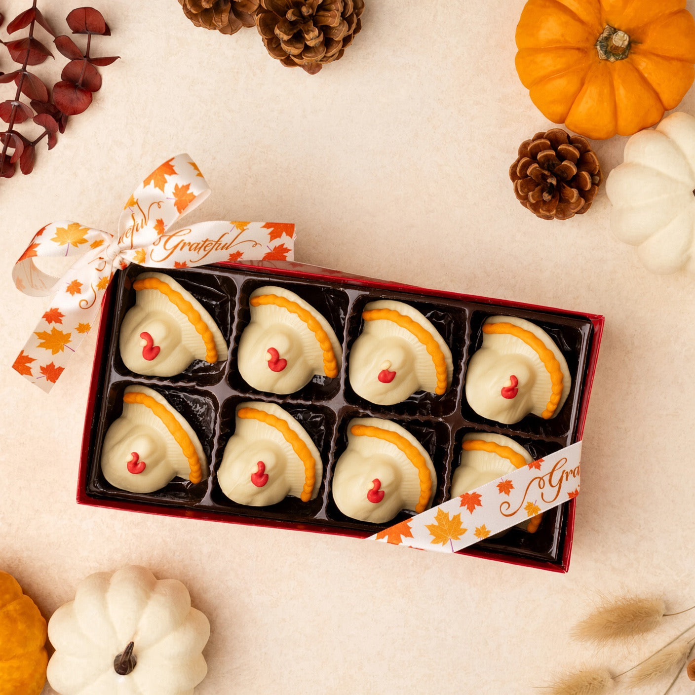 Chocolate Turkey Place Settings – Set of 8 | Milk, Dark or White