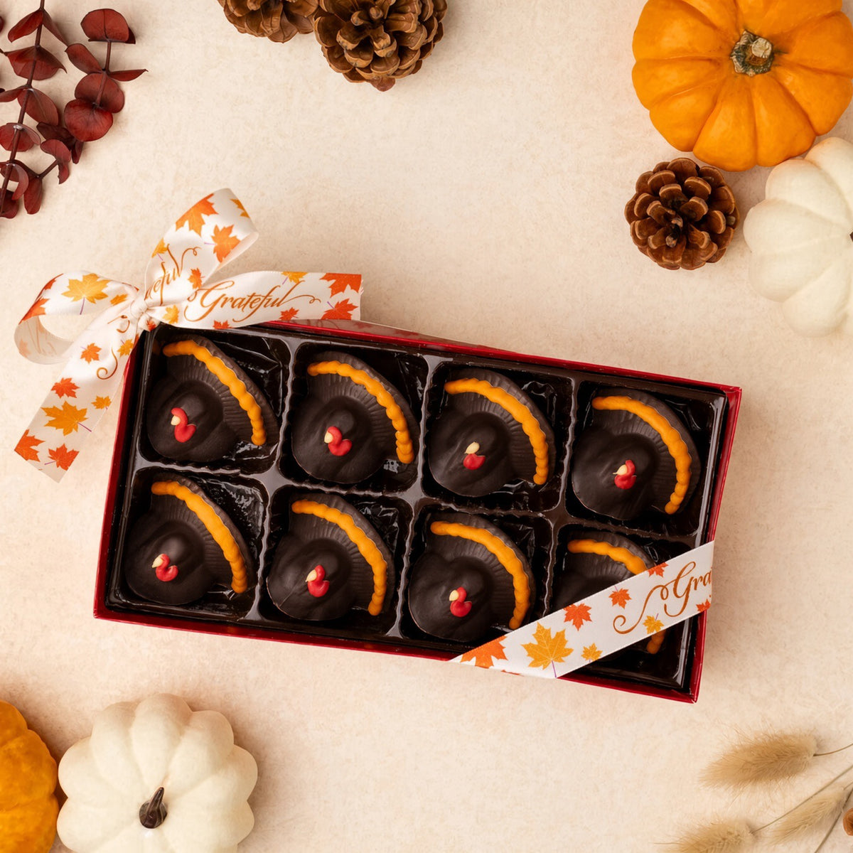 Chocolate Turkey Place Settings – Set of 8 | Milk, Dark or White