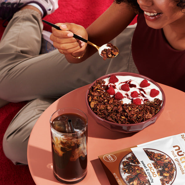 NuTrail Nut Granola Cereal Dark Chocolate - No Sugar Added, Keto, Low Carb, Gluten Free, Grain Free - Pack of 3