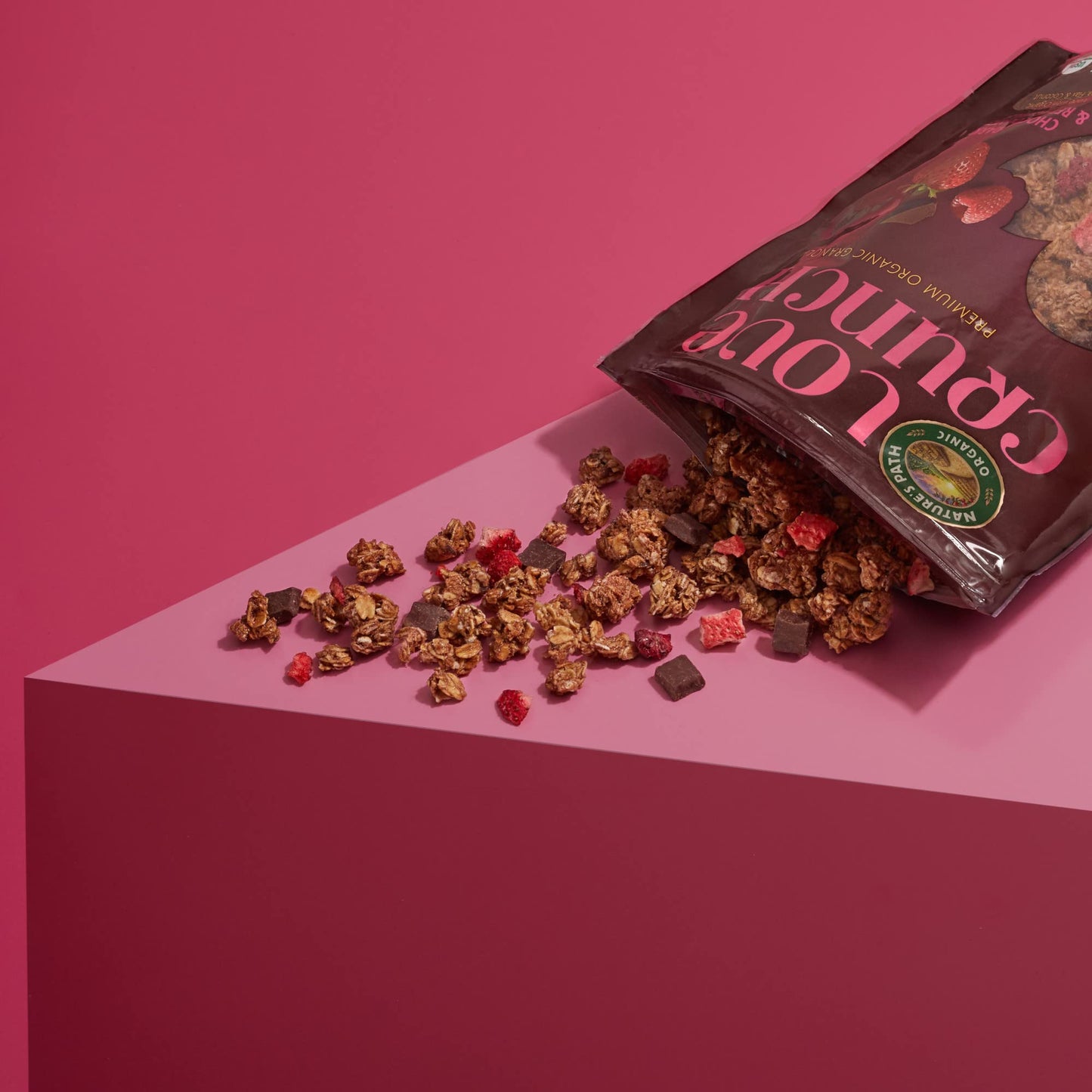 Love Crunch Organic Dark Chocolate & Red Berries Granola, Non-GMO, Fair Trade - Pack of 3