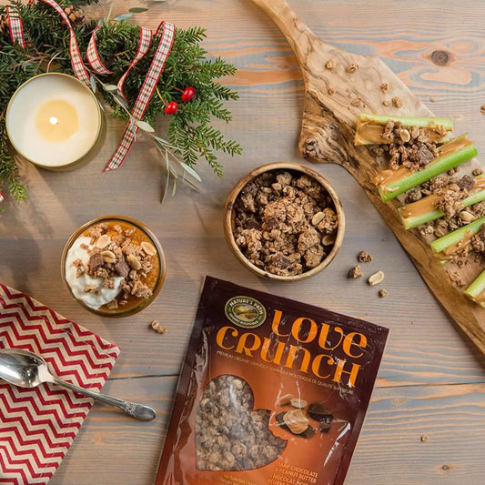 Love Crunch Organic Dark Chocolate & Peanut Butter Granola, Non-GMO, Fair Trade - Pack of 3