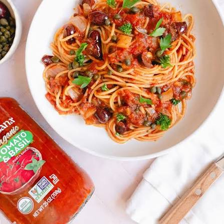 Paesana Organic Tomato Basil Pasta Sauce - Gluten Free, Vegan, Kosher, 25 oz - Pack of 2