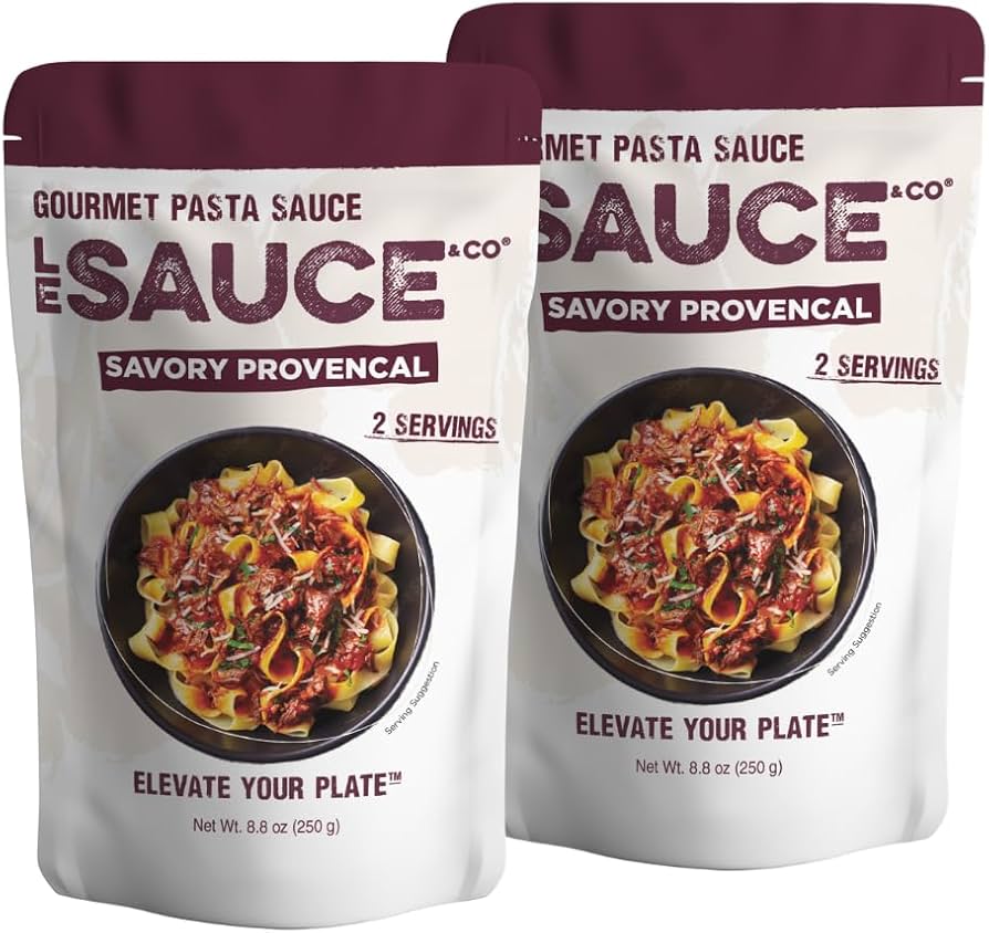 Le Sauce Savory Provencal Gourmet Pasta Sauce, Imported Italian San Marzano Tomatoes - Pack of 2