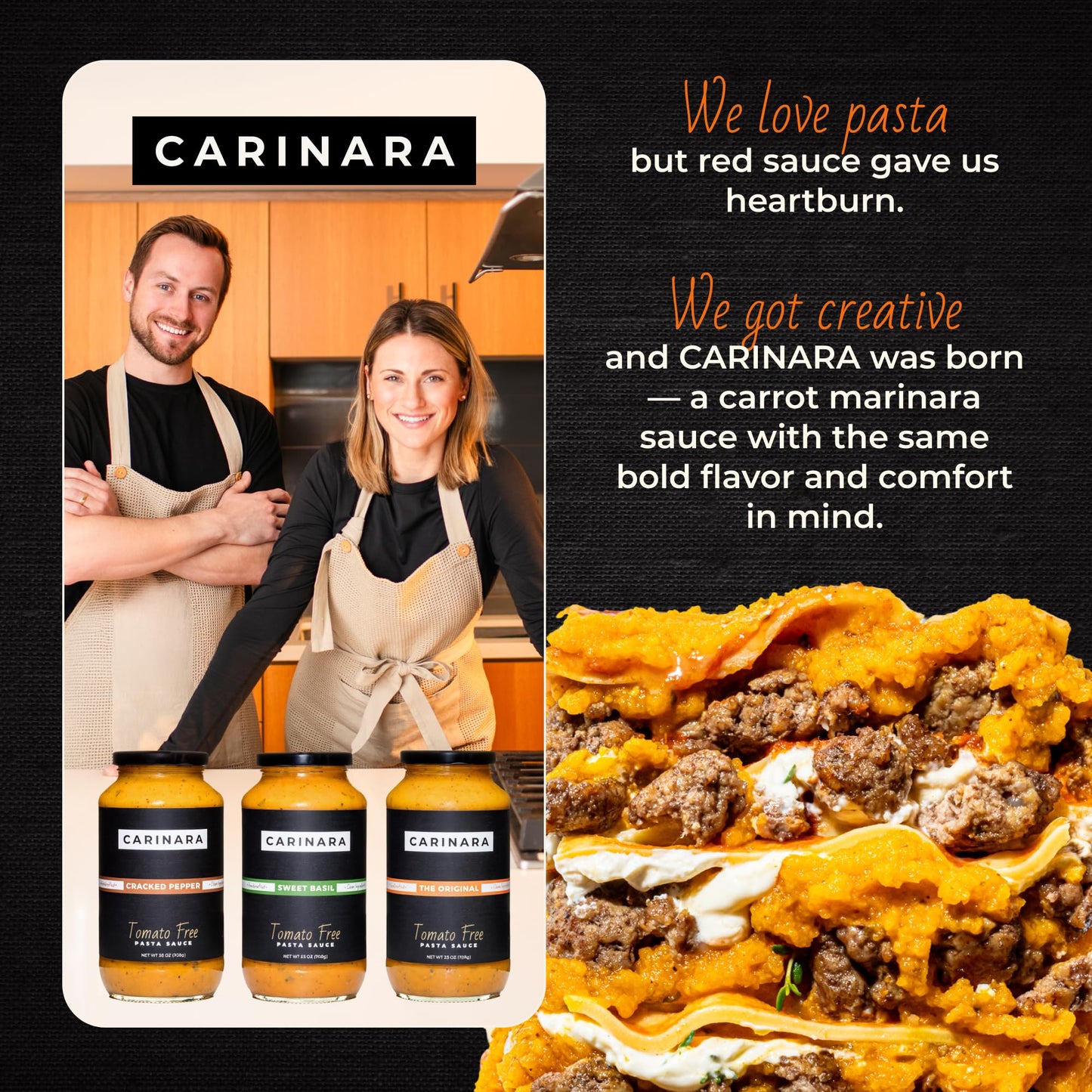 Carinara Tomato-Free Pasta Sauce Variety Pack – 25 oz, Pack of 3