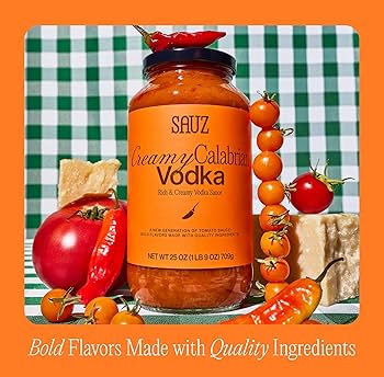 Sauz Creamy Calabrian Vodka Sauce | Clean Ingredients, No Seed Oils, Gluten Free - Pack of 2