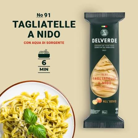 Delverde Artisan Made Tagliatelle Nests with Spring Water Certified Kosher, 8.8 oz - Pack of 3