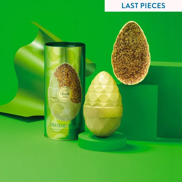 Venchi - Chocoviar Pistachio Chocolate Egg, White Chocolate and Pistachio Paste, No Surprise, Gluten Free, Venchi Easter Collection