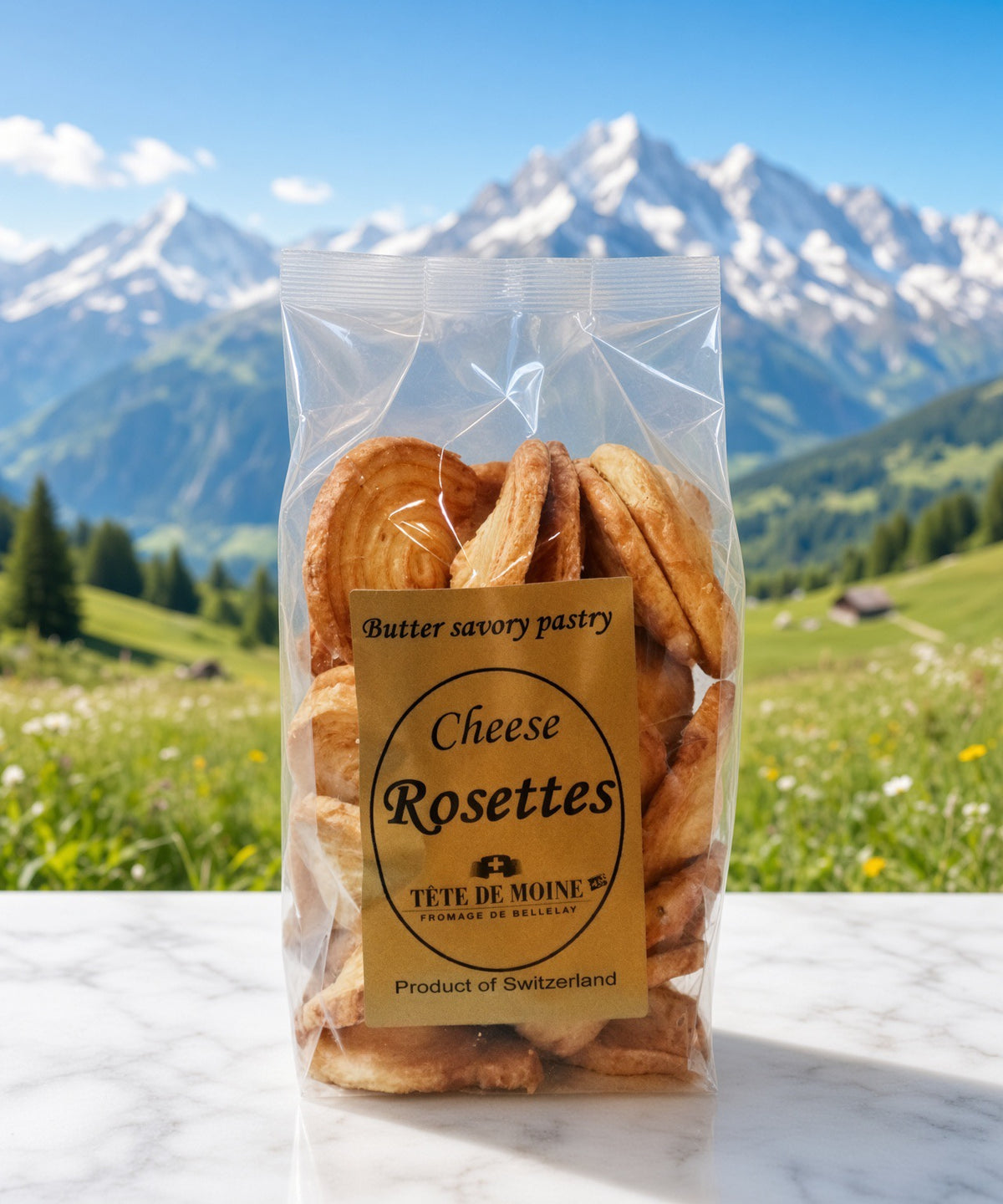 Tête de Moine Cheese Rosette Crackers, 125g