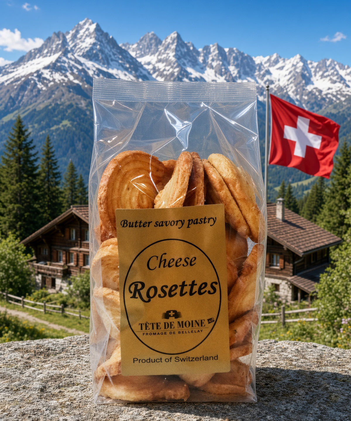 Emmi Tête de Moine AOP Cheese Rosettes — Optional Rosette Crackers