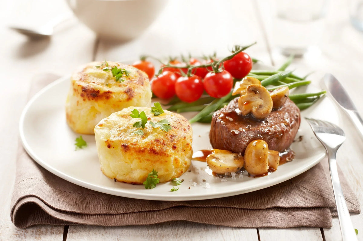 Individual Potato Gratins with Crème Fraîche & Emmental Cheese