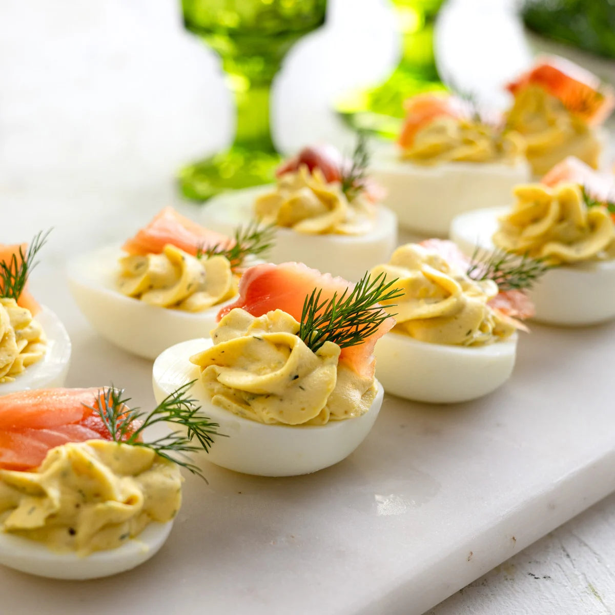 Fresh Deviled Eggs, Traditional and Smoked Salmon - includes 24