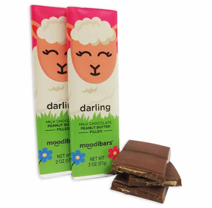 Spring Darling Moodibar - Milk Chocolate Peanut Butter Filled Bar - Pack of 2