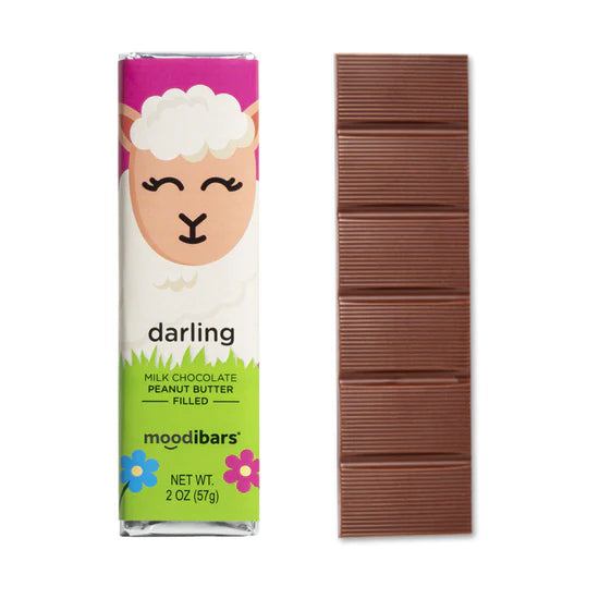 Spring Darling Moodibar - Milk Chocolate Peanut Butter Filled Bar - Pack of 2