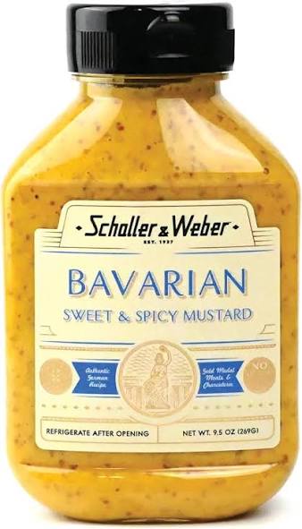 Schaller & Weber Bavarian Mustard, 9.5 oz Squeeze Bottle - Sweet Hot Mustard