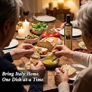 Papa Vince Bread Dipping Gift Set – Italian Extra Virgin Olive Oil & 3 Seasoning Spices for Bread Dipping, Tasting & Appetizers