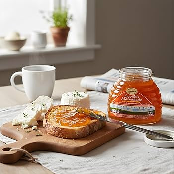 Heather Hills Farm Scottish Marmalade with Heather Honey, 11.6 oz - Handmade Fine-Cut Orange Marmalade Jam