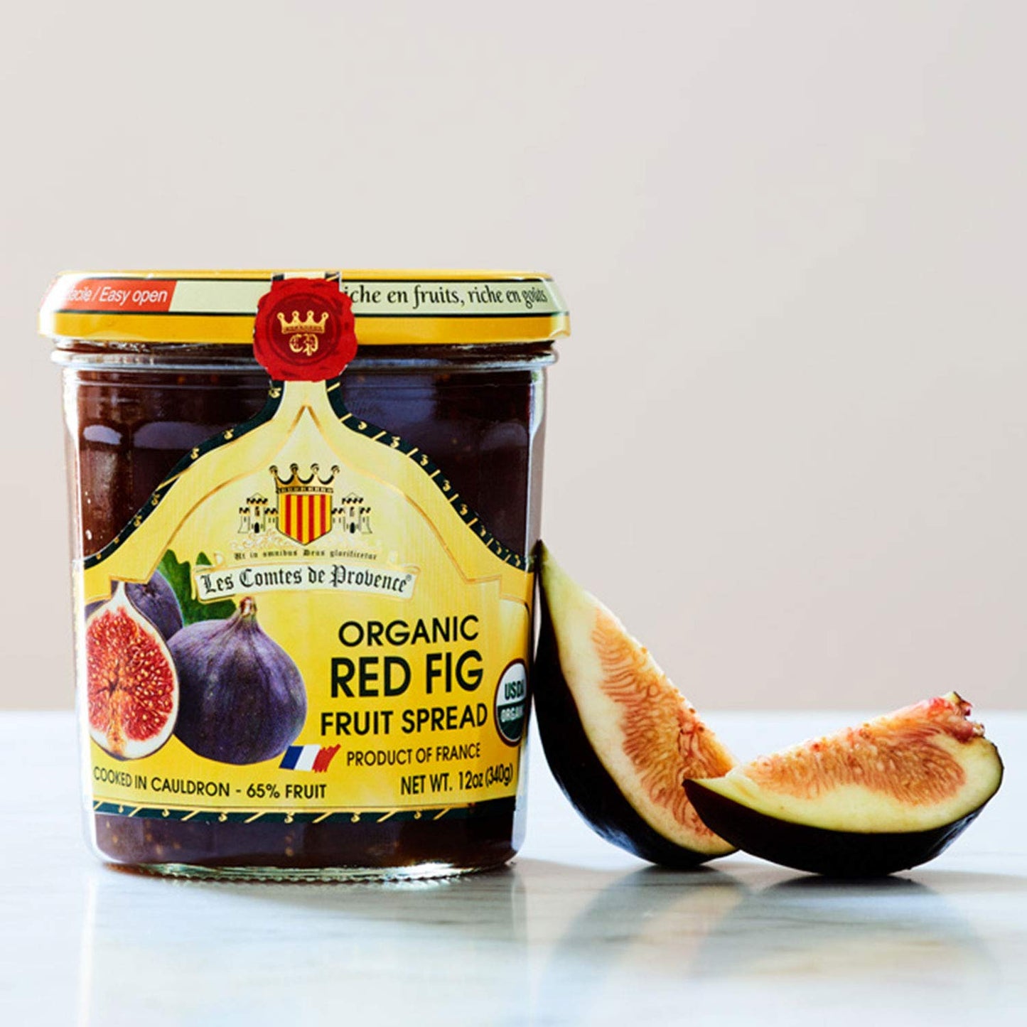 Organic Fig Jam Spread Preserves – Made in France Traditional Jam Non GMO, Gluten Free, 12 oz