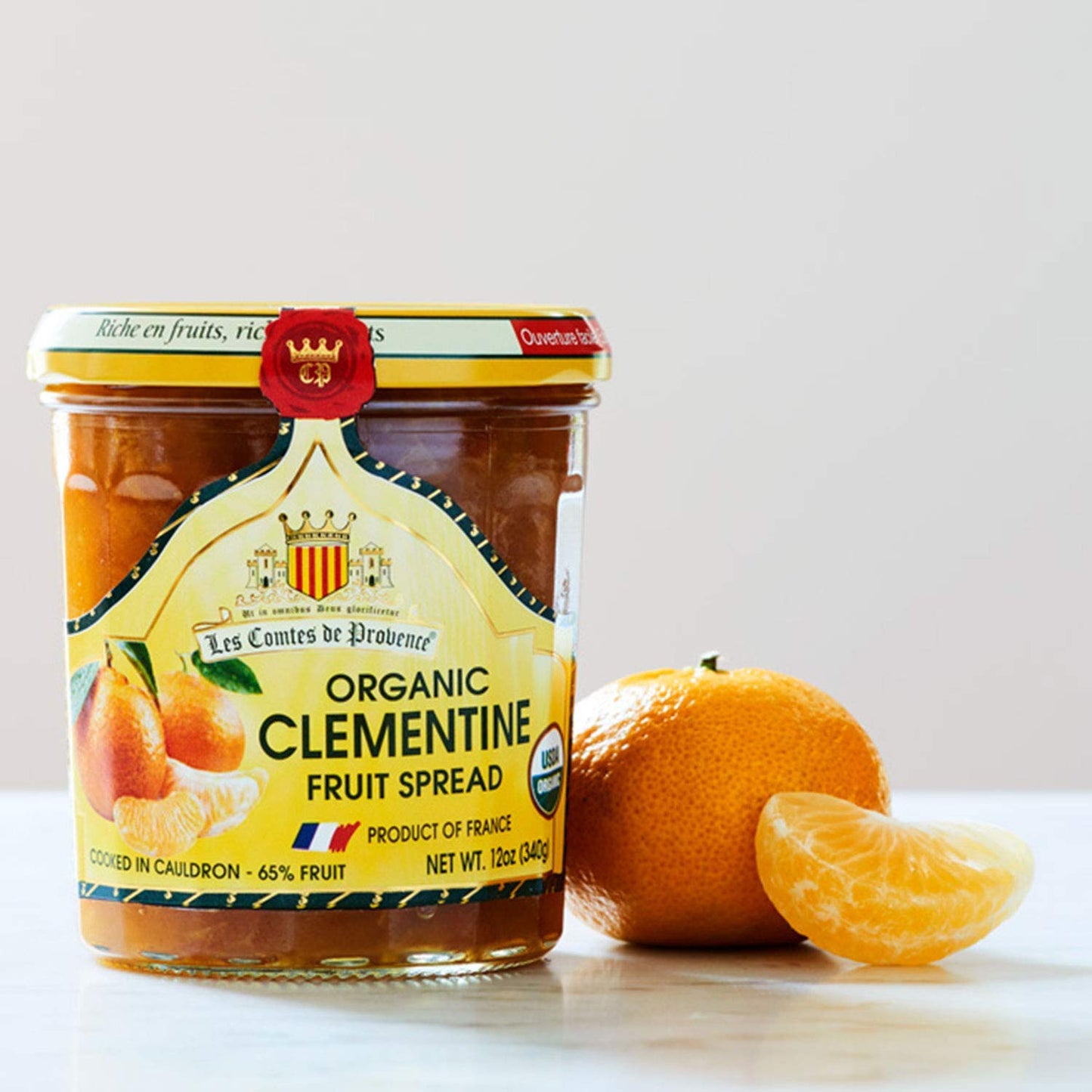 Organic Clementine Orange Marmalade Jam Spread – Made in France Traditional Jam Non GMO, Gluten Free, 12 oz