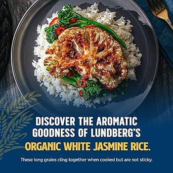Organic Jasmine White Rice - Gluten Free, Vegan, Kosher, Non-GMO