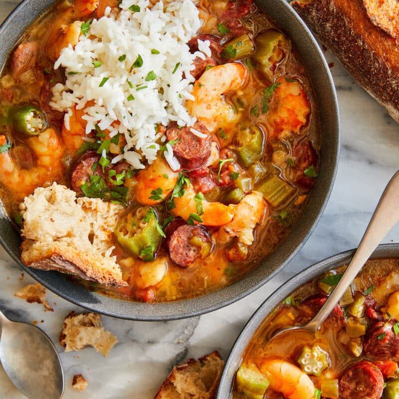 Bayou Bounty: Homemade Chicken, Shrimp & Andouille Gumbo