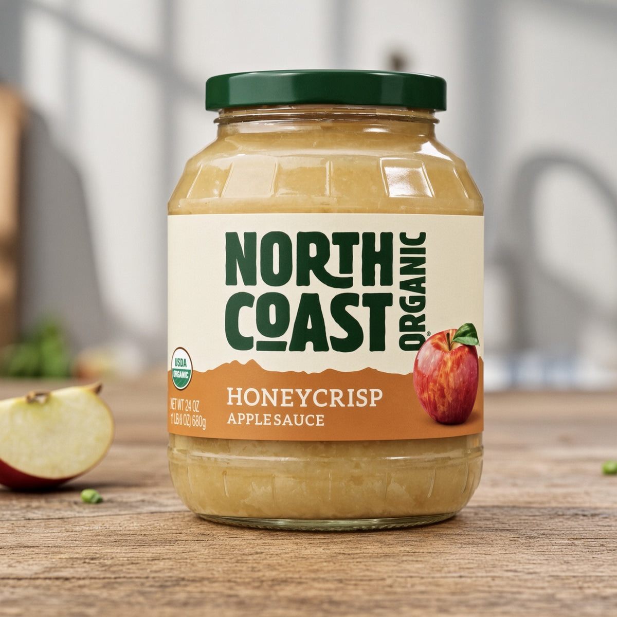 North Coast Organic Honeycrisp Apple Sauce, No Added Sugar, 24 oz