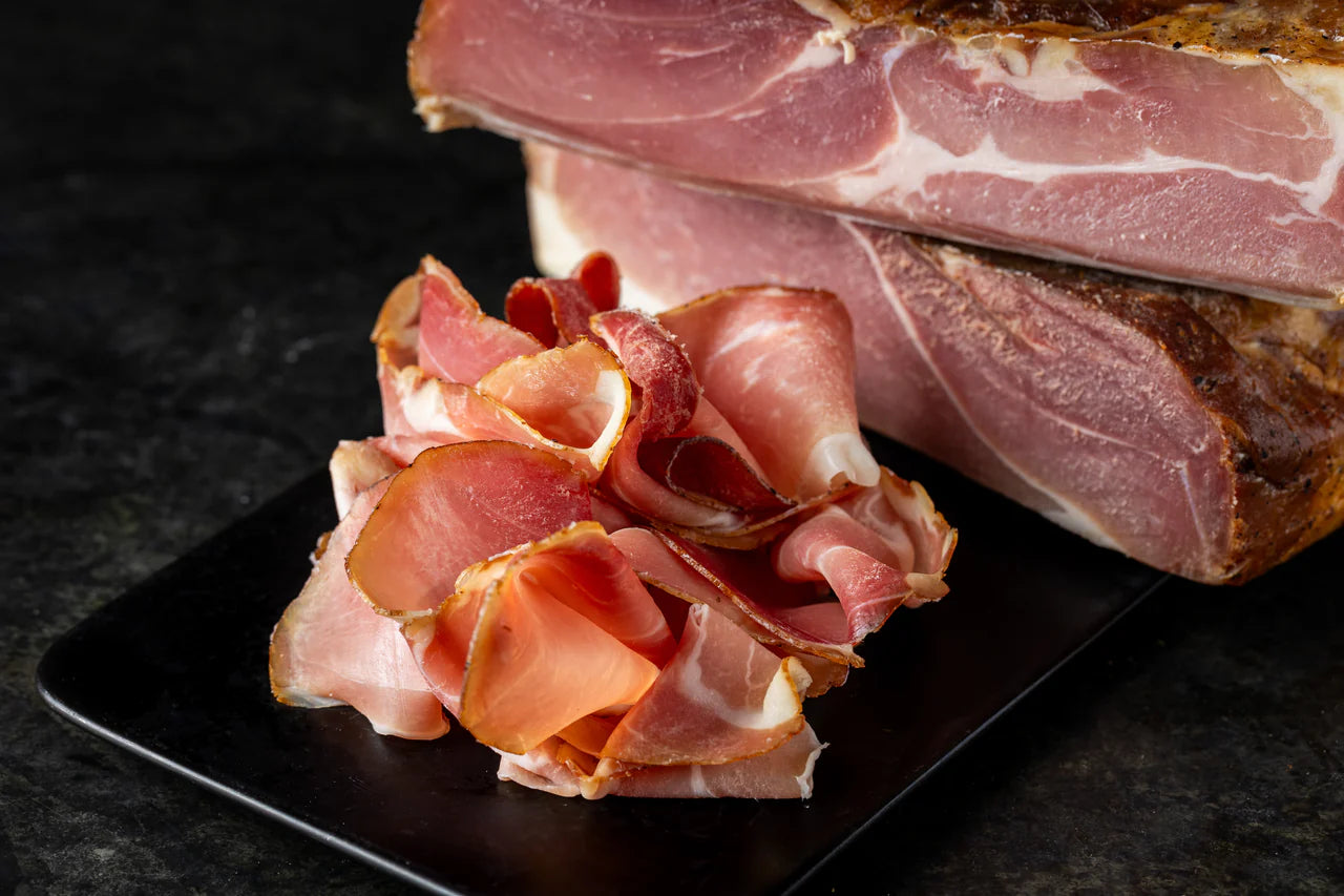 German Schwarzwälder Schinken Sliced Smoked Black Forest Ham, Adler