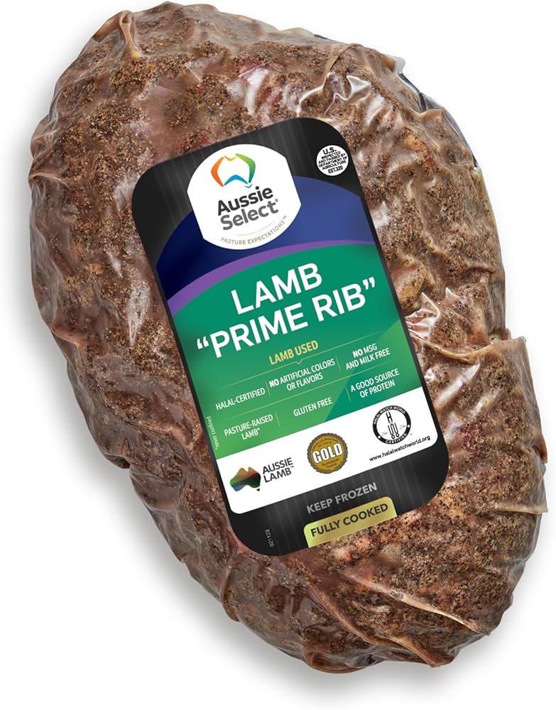 Lamb Prime Rib Roast - Pasture Raised, Fully Cooked, Grass-Fed, Halal - 2.4 lb