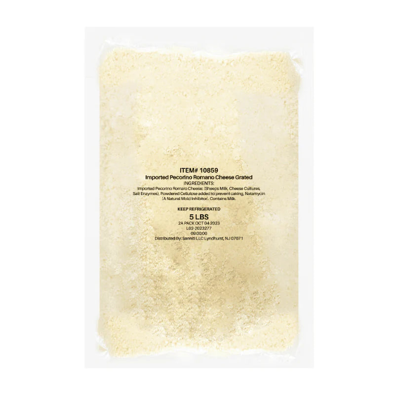 Sanniti Grated Pecorino Romano Cheese, 5 lb