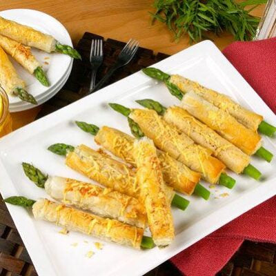 Crispy Asparagus Asiago Spears Phyllo Rolls