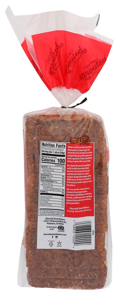 Alvarado Street Bakery Organic Sprouted Wheat Multi-Grain Bread - 6/Case