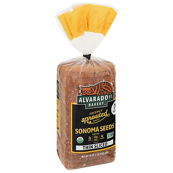 Alvarado Street Bakery Thin Sliced Sprouted Wheat Sonoma Seeds Bread - 6/Case